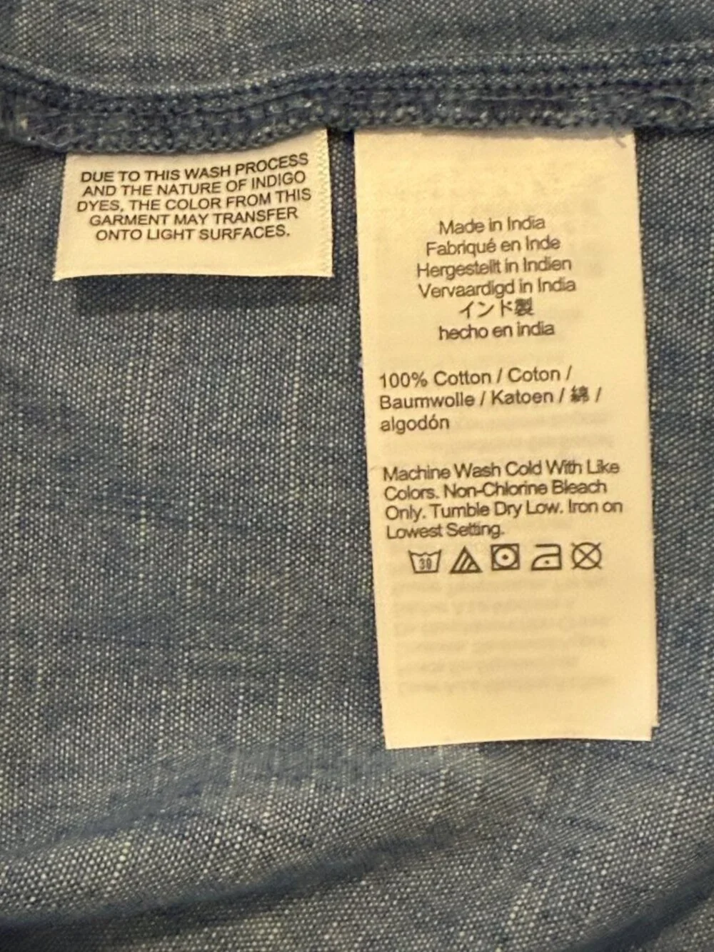 J. Crew Women's Chambray Flutter Sleeve Top Sleeveless Blue Size Large